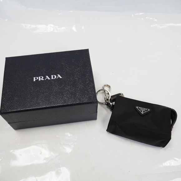Prada Tessuto Travel Mini Pouch Accessory Nylon Leather Black - Picture 2 of 7
